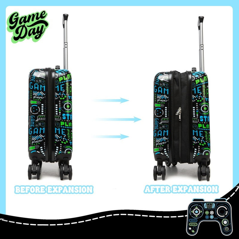Kids Rolling Luggage Sets for Boys 5 Piece Suitcase Set with Travel Pillow Hards3