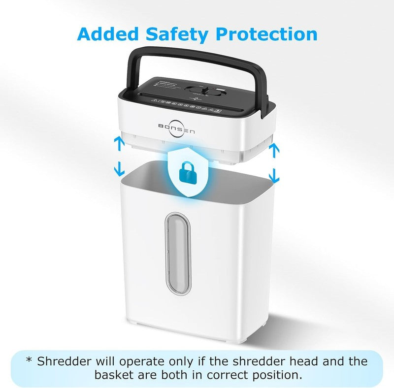 Compact 8-Sheet Cross Cut Shredder for Home Office with 4 Gal Bin, White7