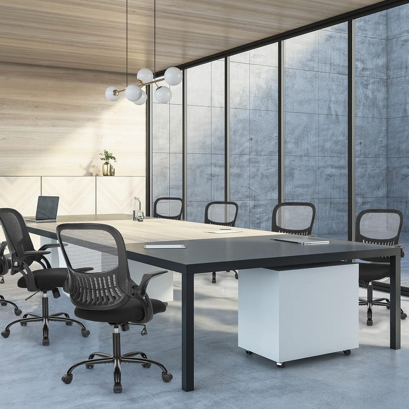 Ergonomic Mesh Office Chair with Lumbar Support and Flip Up Arms, Black6