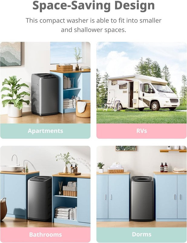 Compact Comfee Portable Washer with LED Display & 5 Wash Cycles, Space-Saving3