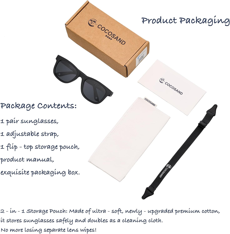   Baby Polarized Sunglasses UV400 Flexible Strap Infant Toddler 0 24 Months1