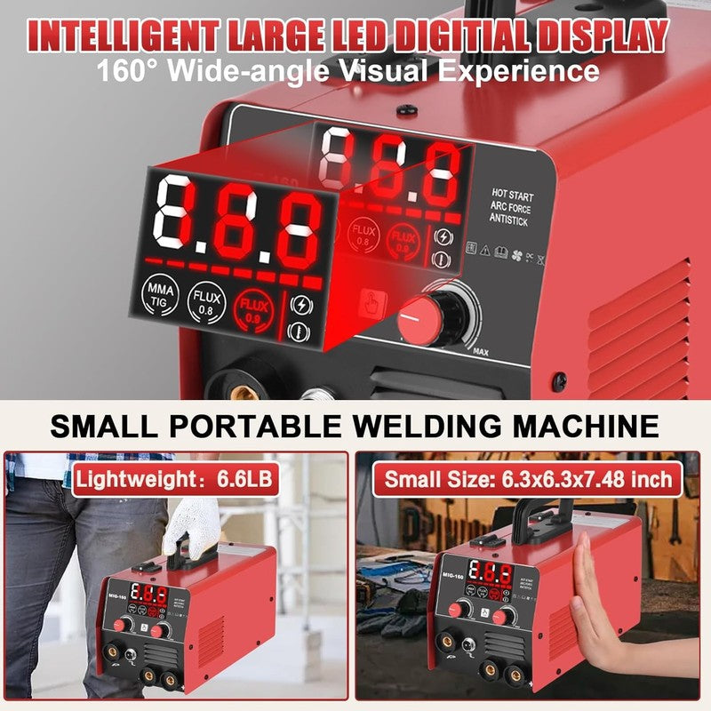 160Amp 3 in 1 Welder, Flux Core Welder/Lift Tig/Stick Welding Machine, Auto Dark5