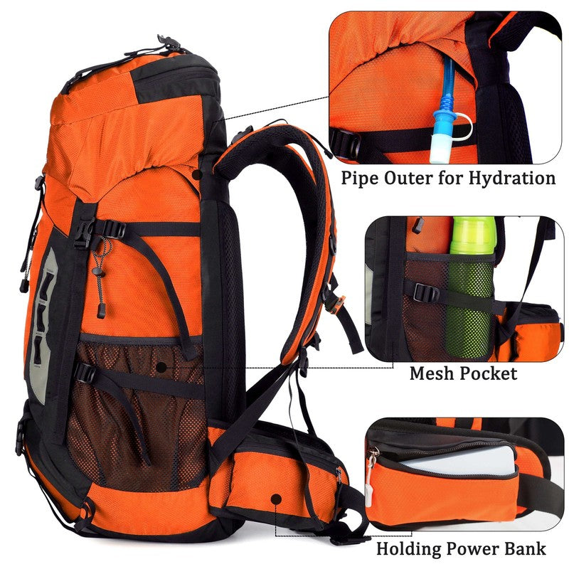 60L Travel Hiking Camping Backpack with Rain Cover,Backpack Water Resistant,Trav2
