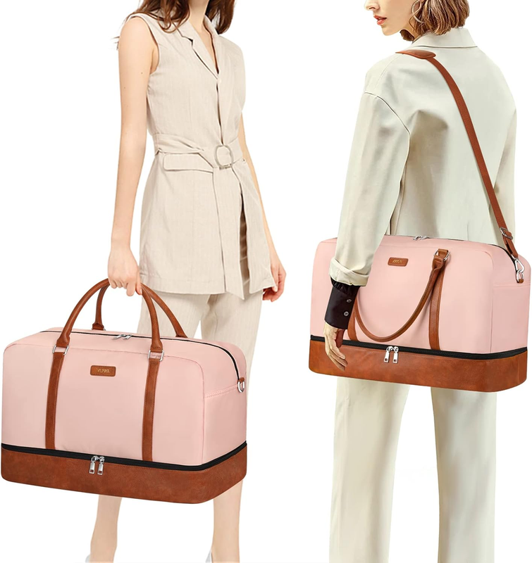 Weekender Bags for Women, 21" Weekender Travel Bag, Travel Duffle Bag with Shoe 1