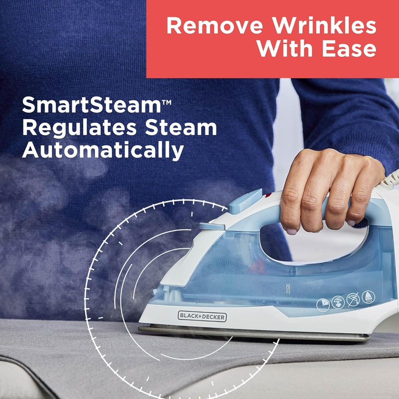 Easy Steam Compact Iron for Clothes, Automatic Shutoff, Nonstick Plate, Light We5