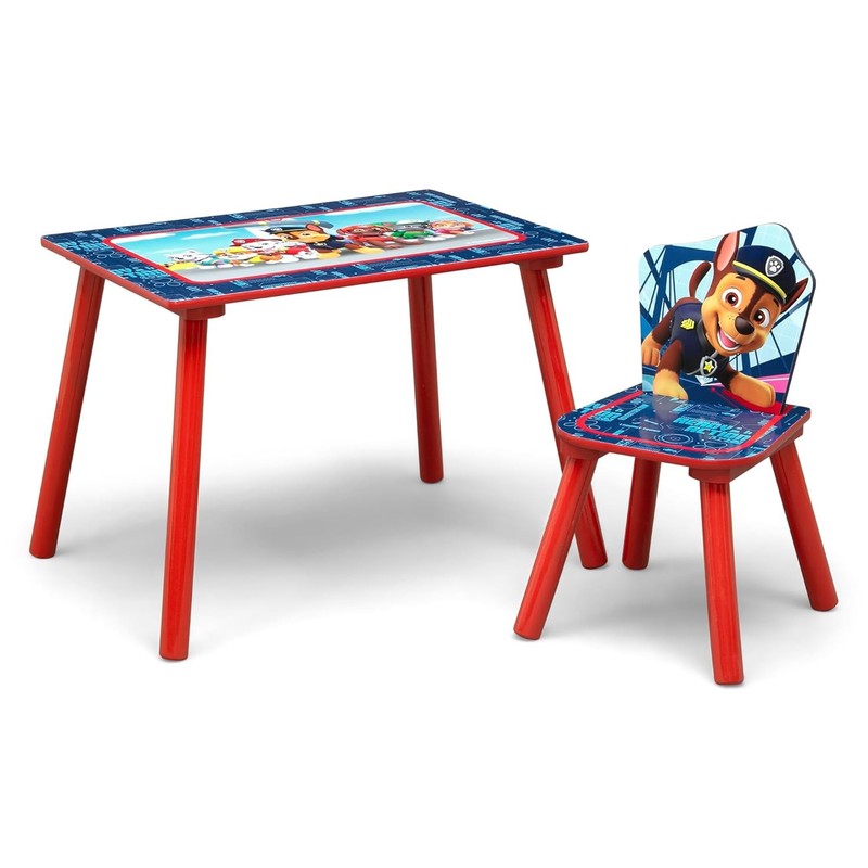PAW 3-Piece Toddler Playroom Set – Includes Table, Chair and Toy Box, Blue2