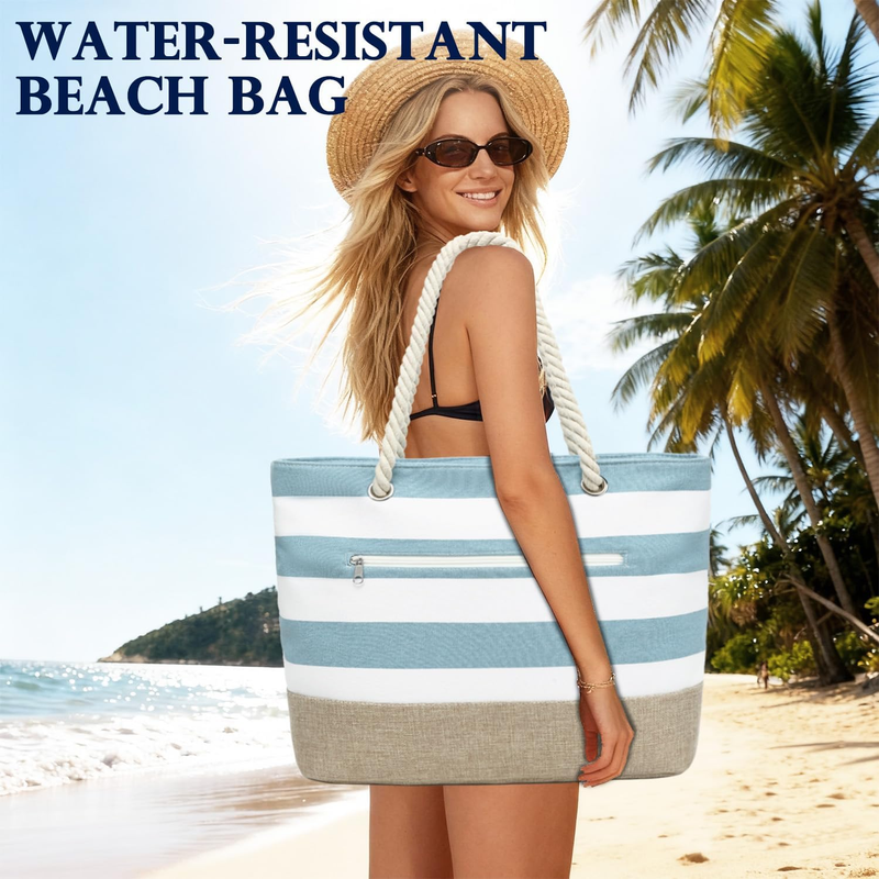 Beach Tote Bag Waterproof Pool Travel Canvas Bag for Women1