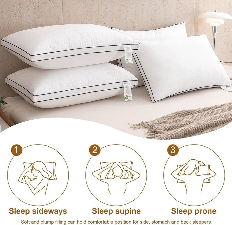 4PCS Queen Pillows Hotel Quality Microfiber Soft Supportive 20x30"2