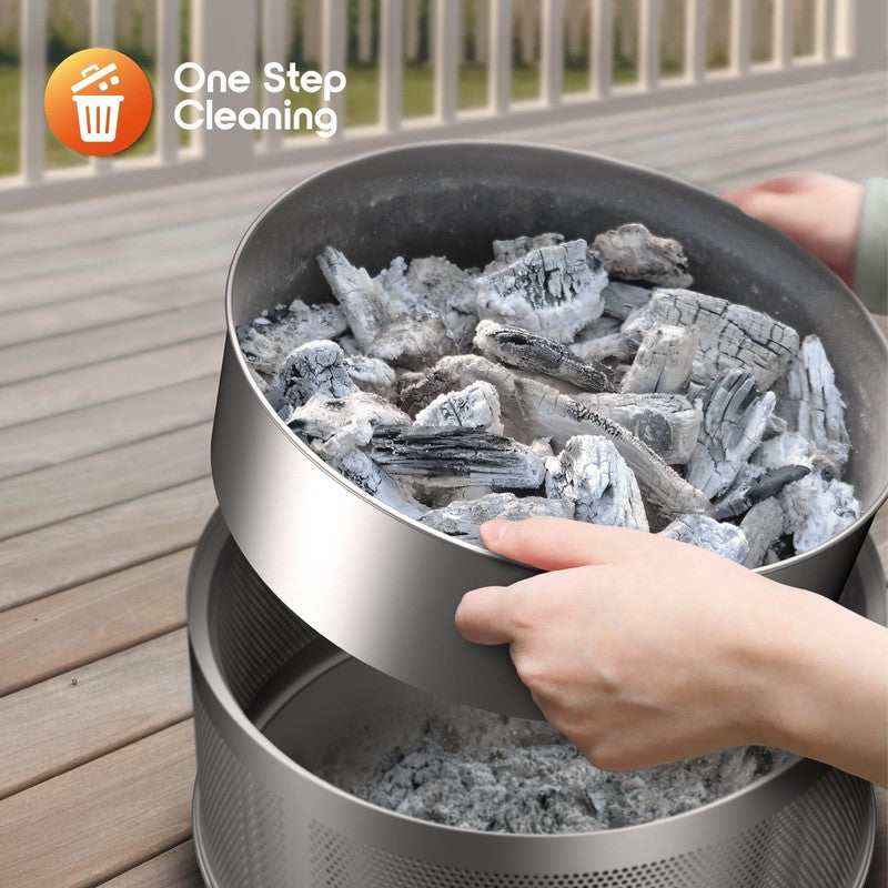Smokeless Fire Pit Stainless Steel Portable Fire Pit with Carry Bag, 18”10