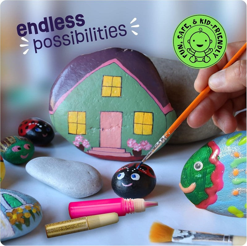 Kids Rock Painting Kit - Glow in the Dark - Christmas Gifts Arts & Crafts for Bo6