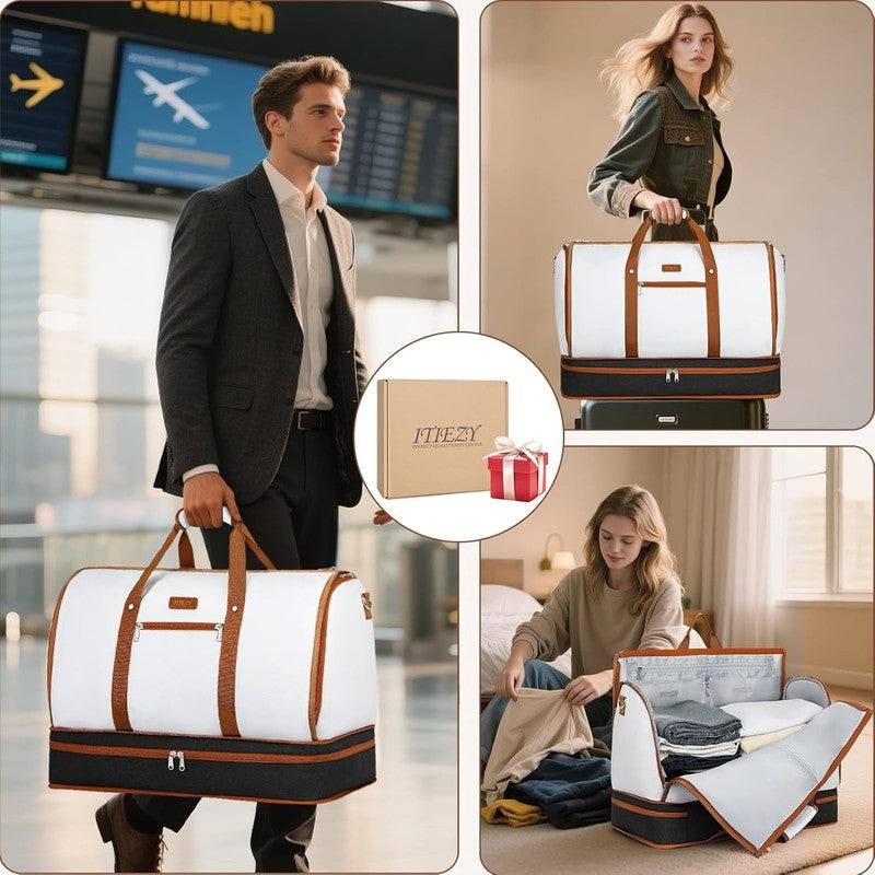 Garment Duffle Bag Travel Convertible Carry On Weekender w/ Shoe Compartment 3Pc5