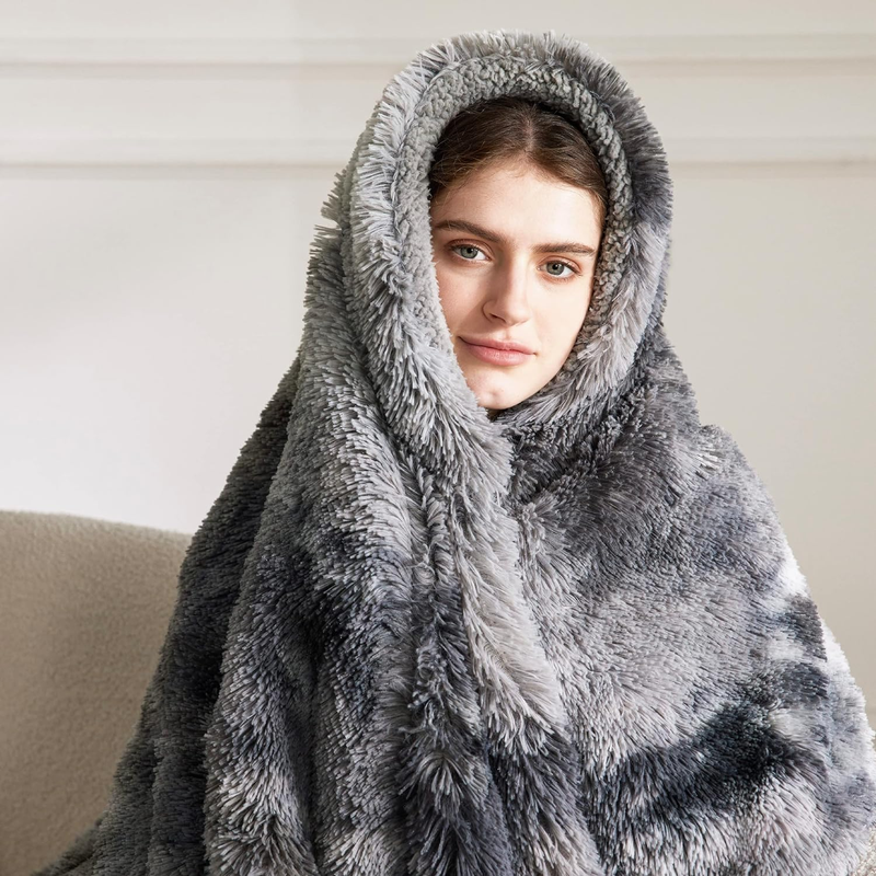 Gentlesoft Fluffy Fuzzy Faux Fur Throw Blanket for Couch, Soft Sherpa Fleece Coz7