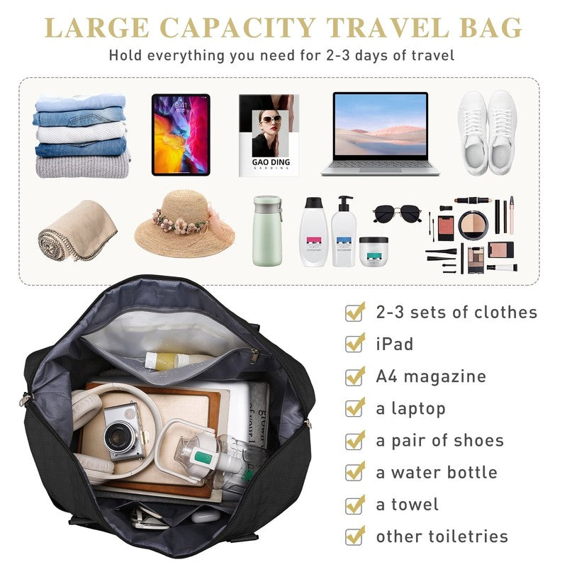 Travel Duffle Bag Weekender Bags for Women with Shoe Compartment Carry on Overni7