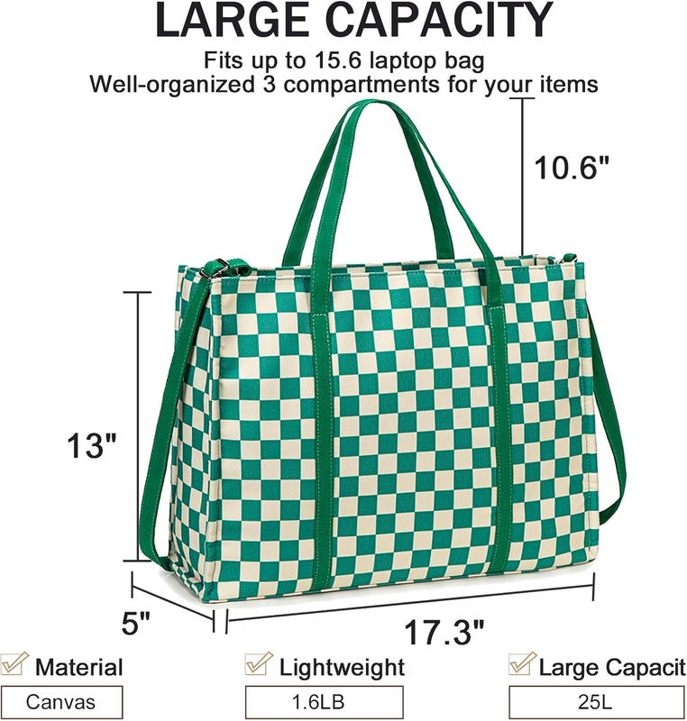 Laptop Tote Bag for Women Work 15.6 Inch Canvas Shoulder Bags Computer Messenger3