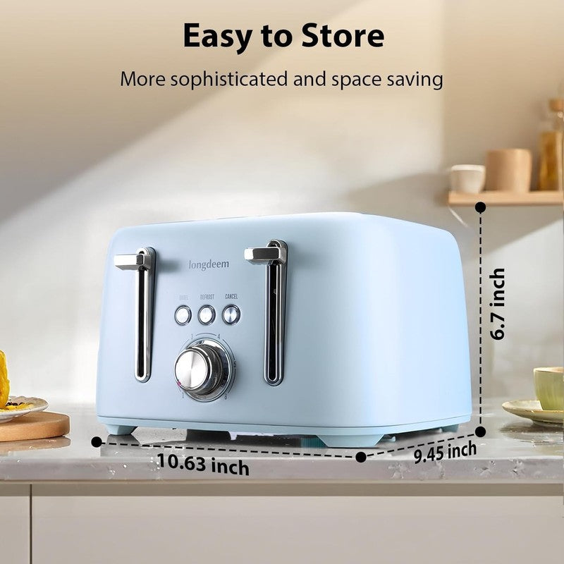 4 Slice Stainless Steel Toaster Extra Wide Slots High Lift 6 Browning Blue2