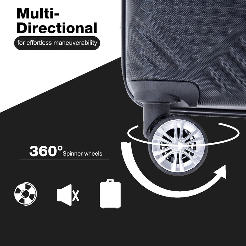 4 Piece Lightweight Hardside Luggage Set with Spinner Wheels   Black2