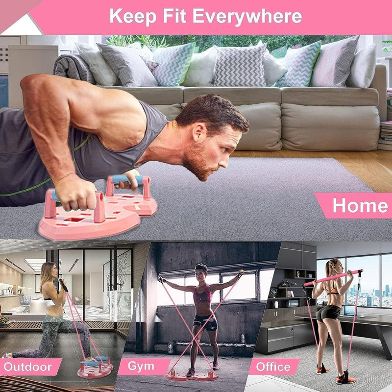 36-in-1 Push Up Board Home Gym w/ Ab Roller Bands Foldable Full Body Training7