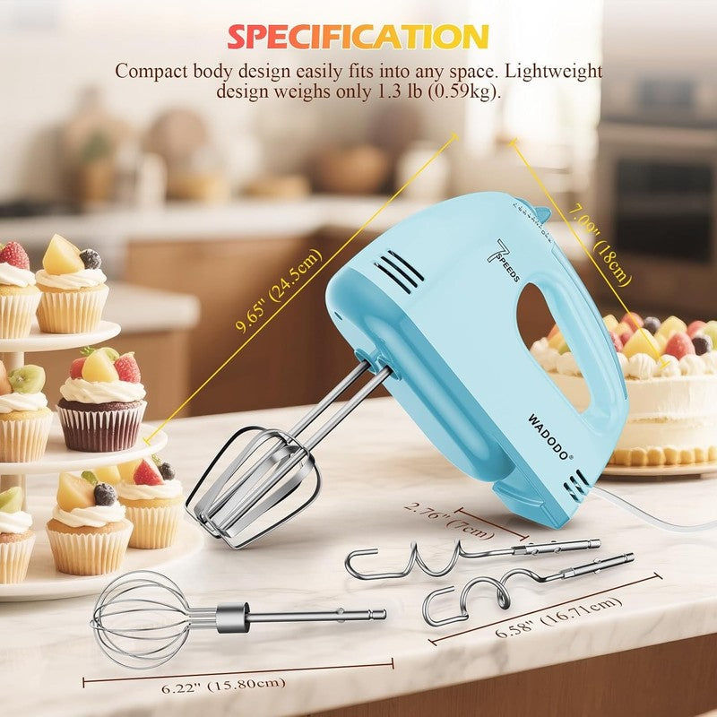 7 Speed Electric Hand Mixer – Portable Food Mixer Kitchen Mixer with 304 *(1X Wh3