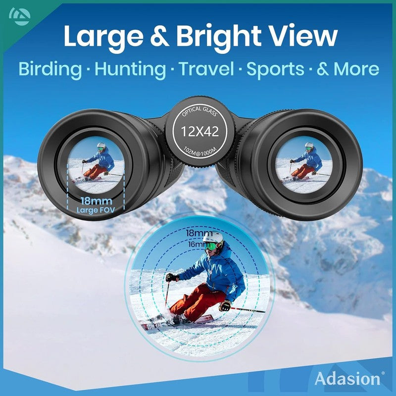 High-Powered 12X42 HD Binoculars with Tripod & Phone Adapter for Outdoor Adventu4