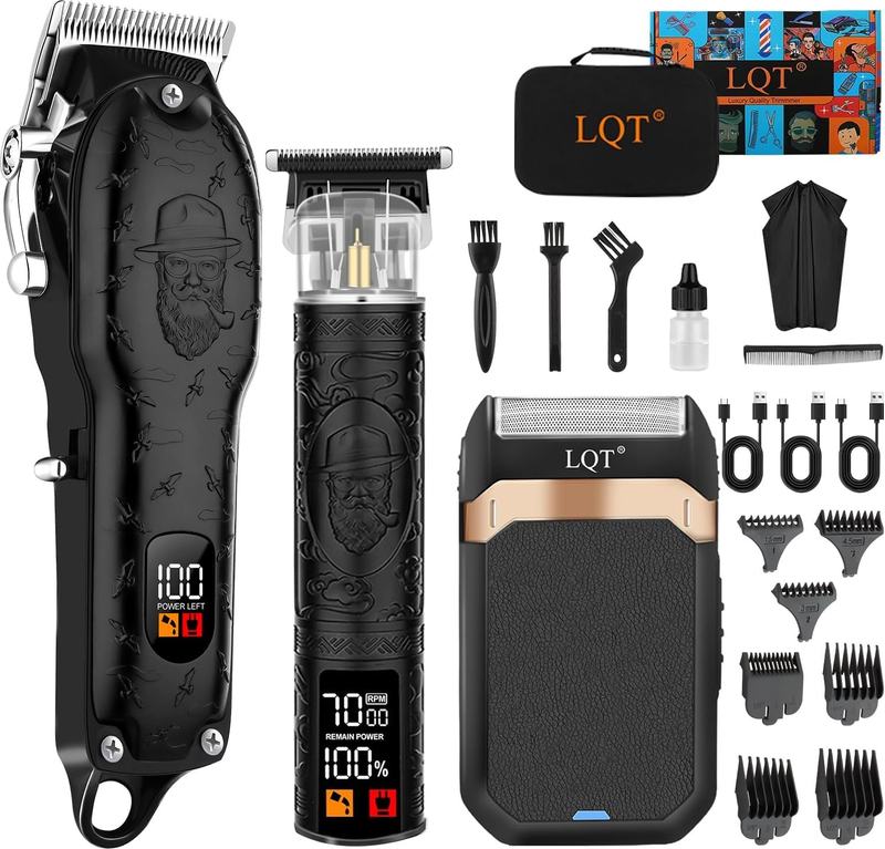Cordless Hair Clipper Set for Men - Grooming Kit & Beard Trimmer (Black)10