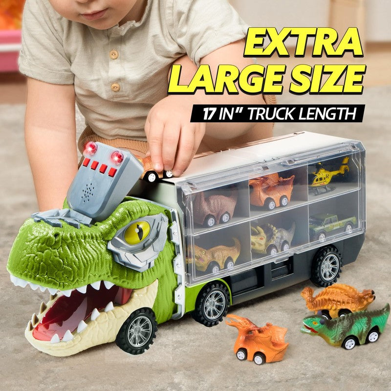 13 in 1 Dinosaur Truck Toys for Kids, Dinosaur Truck with Light & Sound, Includi6