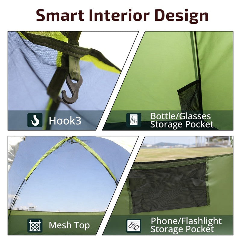 Golabs CT1 2 Person Dome Tent for 2 Adults, Easy Setup Waterproof Lightweight Al5