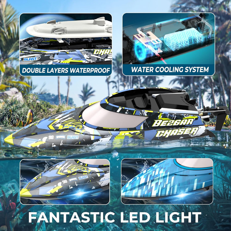 Fast RC Boat 2 Pack 12 Inch 30 KPH Waterproof Remote Control Boats Kids Gift2
