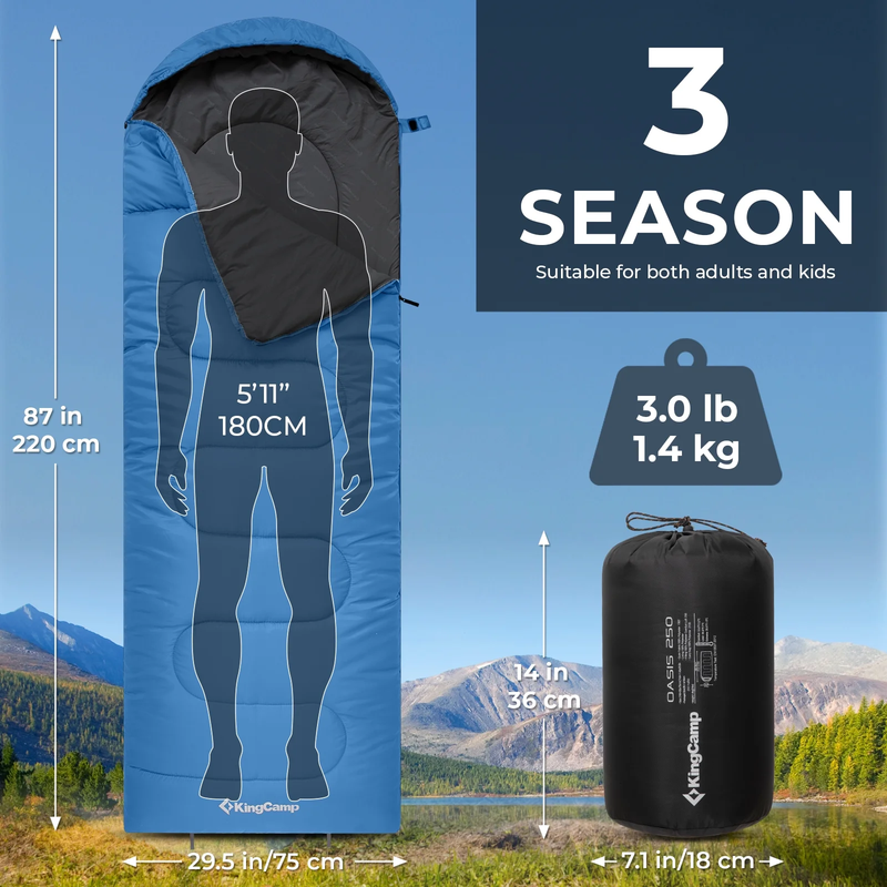 Sleeping Bag for Adults 3-Season Lightweight Sleeping Bags for Camping, Backpack4