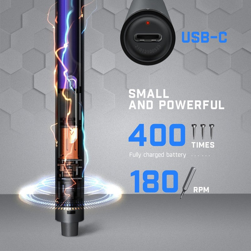 E1 Pro 3.7V Electric Screwdriver 3Nm 24 Magnetic Bits Quick-Charge Electronics1