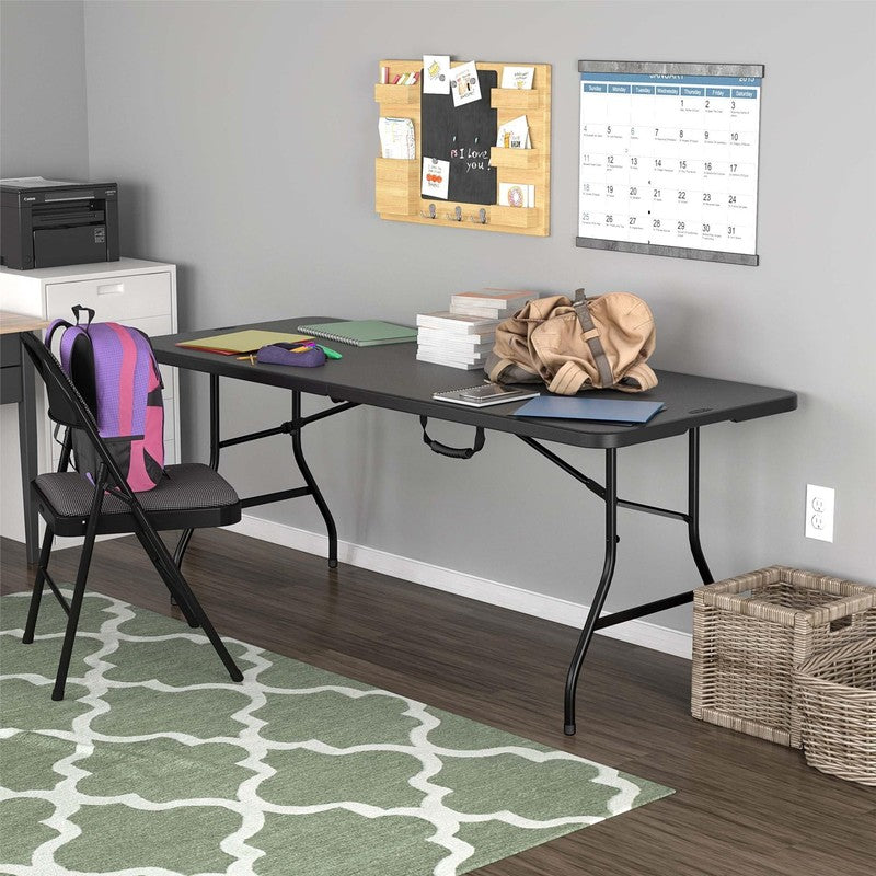 6 Foot Premium Folding Table, Black8