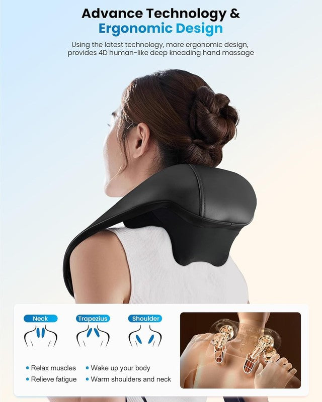 Cordless 4D Shiatsu Neck Massager w/ Heat Graphene Deep Tissue Pain Relief2