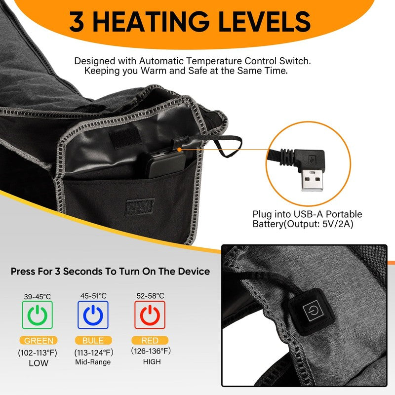 XL Oversized Heated Camping Chairs, W/3 Control Levels for Outdoor Hiking, Picni4