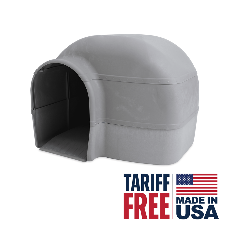 Igloo Dog House, Heavy Duty Durable Plastic, Outdoor Use, Leak-Resistant, Gray,2