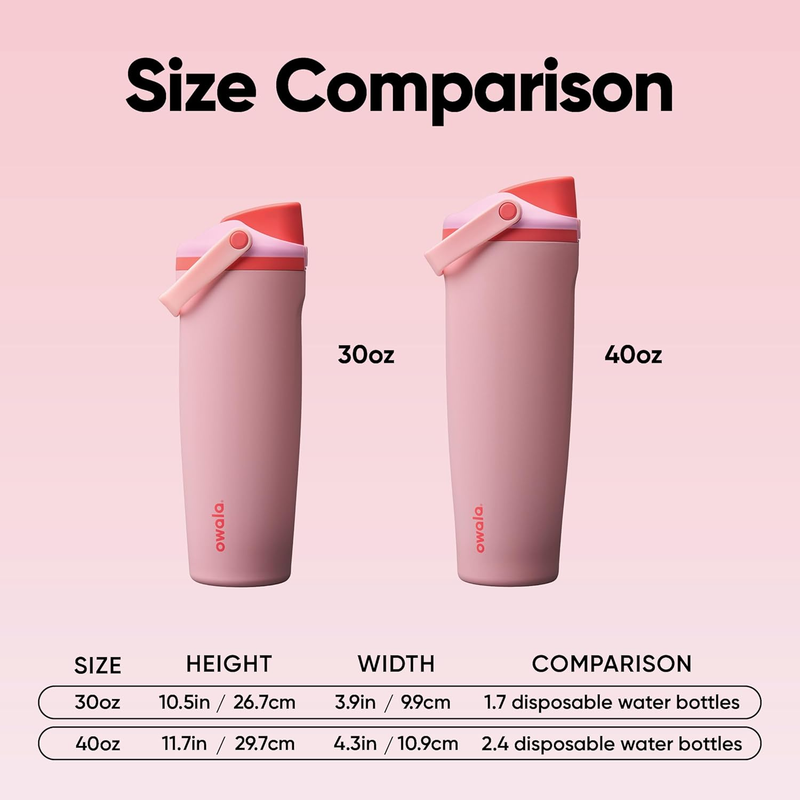 Owala FreeSip Sway 30oz Insulated Stainless Steel Bottle Pink Angel Food5