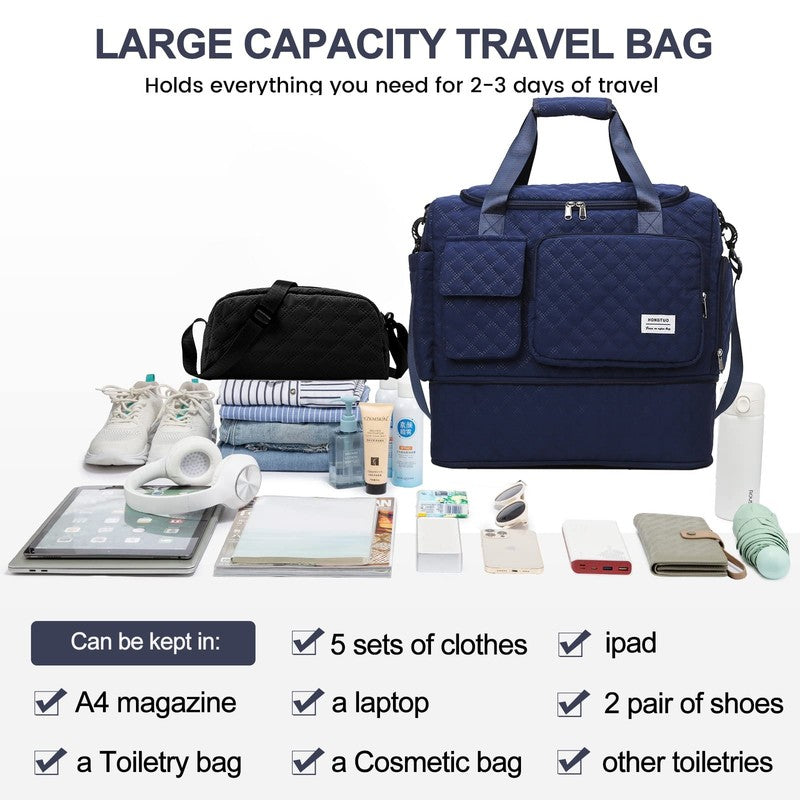 Travel Duffle Bag Weekender Bags for Women with Shoe Compartment Carry on Overni4