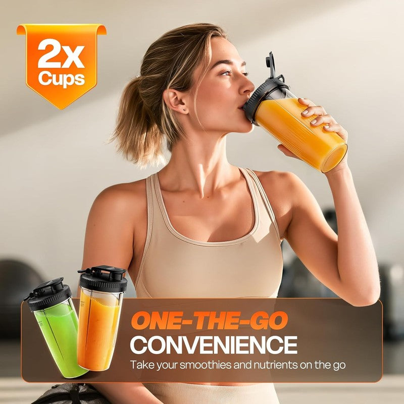Portable Personal Blender – Smoothie & Shake Maker with 2×24oz Cups and Extra Li1