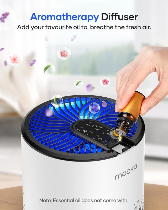 Air Purifier for Bedroom Home Pets w/ Fragrance Sponge Smoke Dust Odor White4