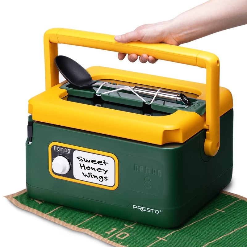 8 Quart Nomad Traveling Slow Cooker, Green/Gold5