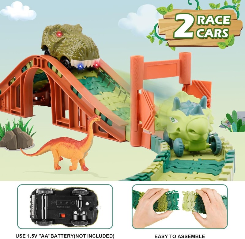 Dinosaur Track Toys   Best Birthday Gifts for 3 4 5 6 7 Year Old Boys Girls, Din6