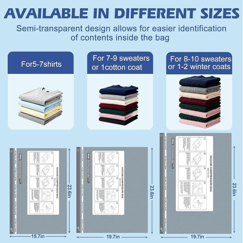 Travel Vacuum Storage Bags with Rechargeable Air Pump, 18 Pack Portable Space Sa2