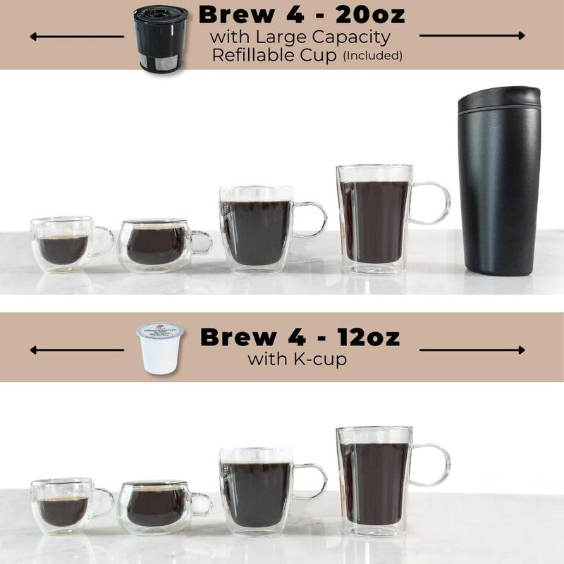 Micro Café Single Serve Coffee Maker K Cup Compatible Glass Carafe Black5