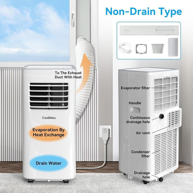 8500 BTU Portable Air Conditioner 3-in-1 AC Unit Remote White6