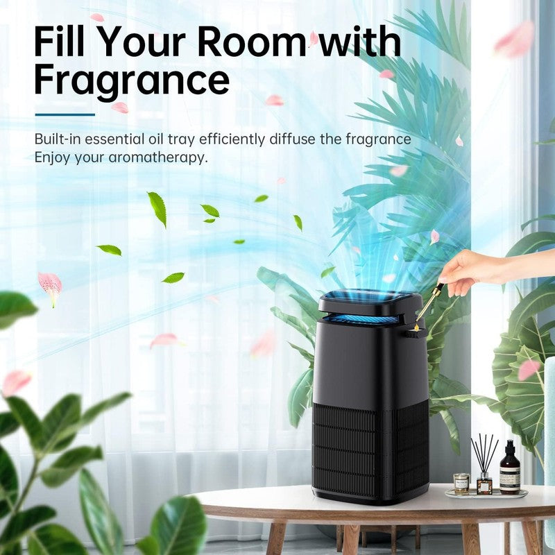 Air Purifier MJ002H Black 4 in 1 HEPA UV Ionizer for Smoke Pets 1250 Sq Ft3