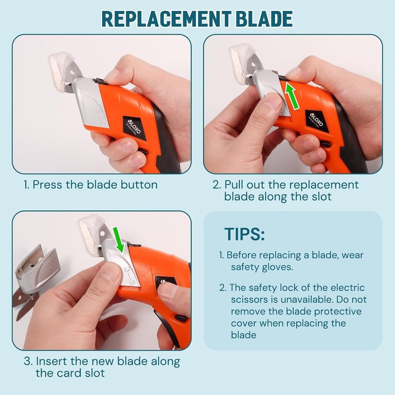 Rechargeable Cordless Electric Scissors for Fabric, Cardboard & Crafts - Orange3