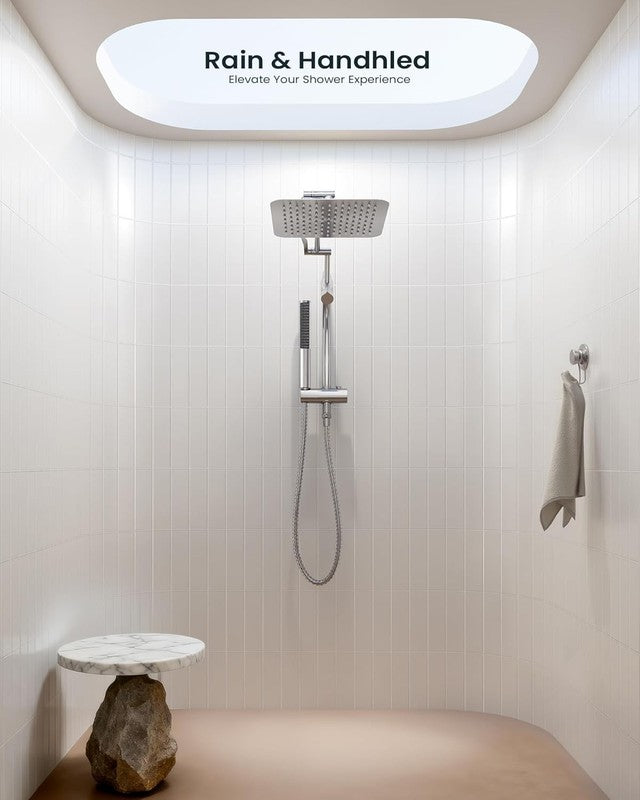 10in All Metal Rain Shower Head w Handheld High Pressure Dual Chrome6