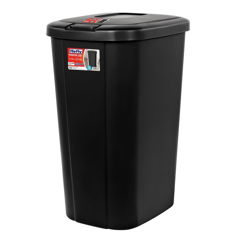 Kitchen Trash Can, 13.3 Gallon Plastic Touch Top Garbage Bin with Push Button Li8