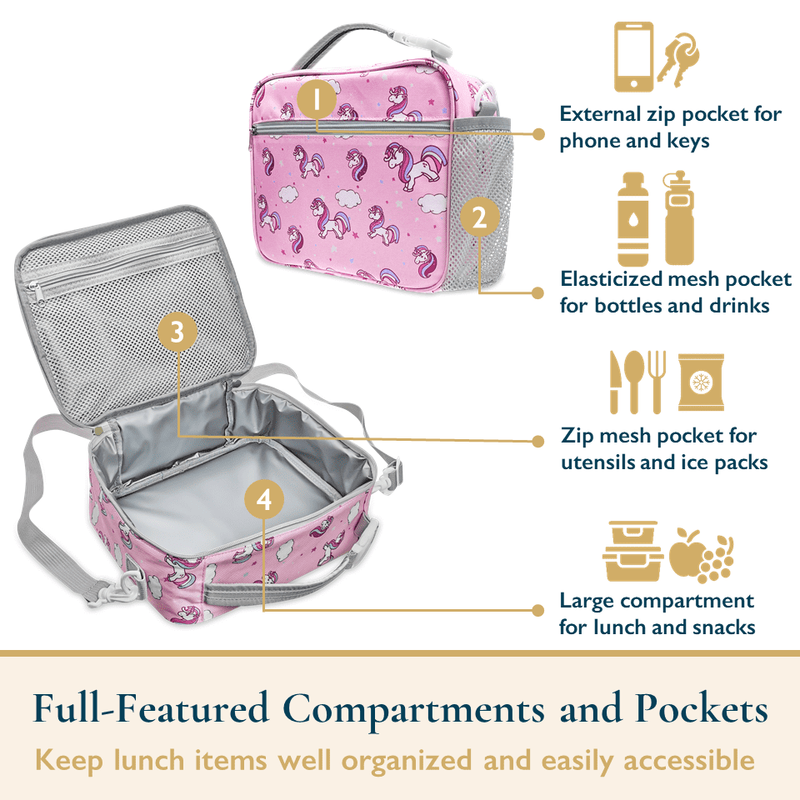 Lunch Bag for Kids – Insulated Lunch Box for Girls and Boys, Cute Reusable Coole5
