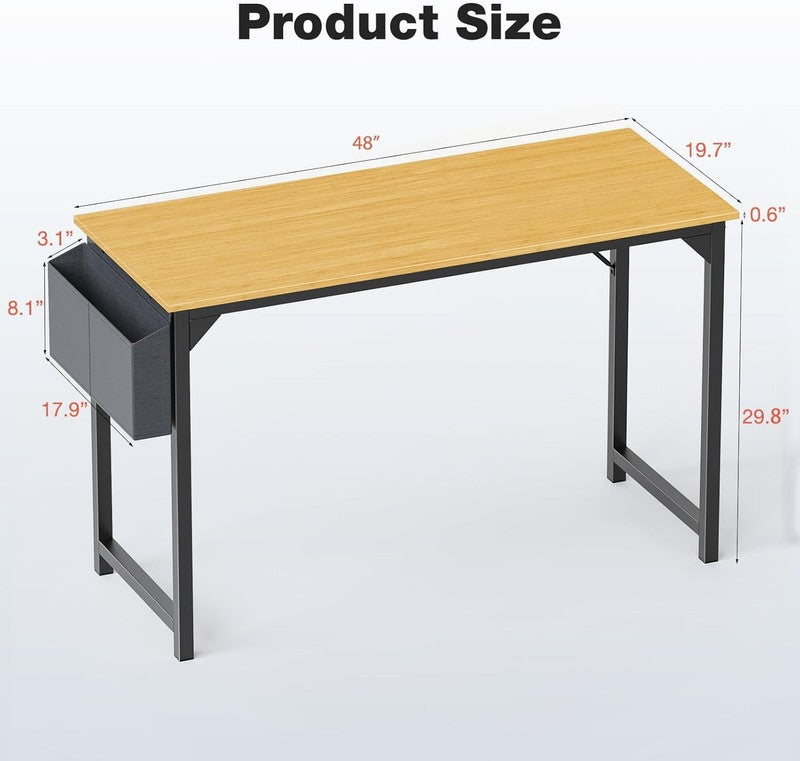 48" Computer Desk Study Work Table w/ Storage Bag Headphone Hook Home Office2