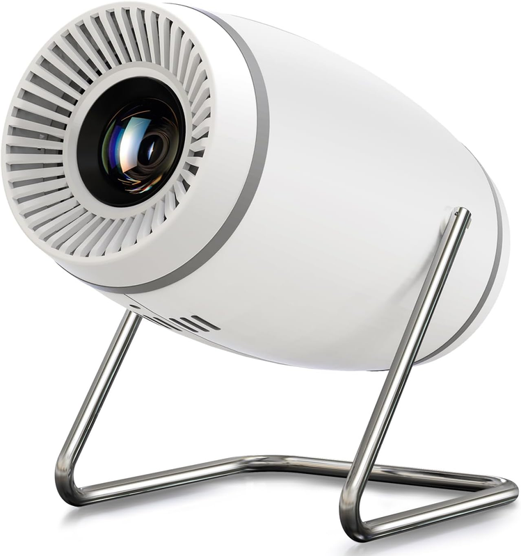 Mini Portable Movie Projector with Wifi and Bluetooth, 4K 1080P Support, 180° Ro8