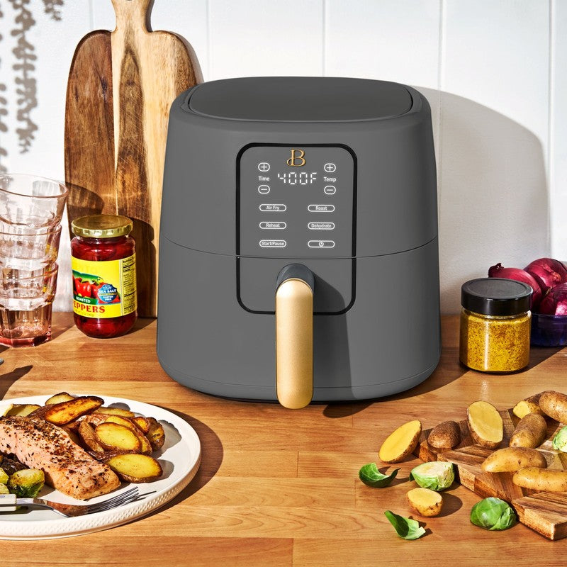 6 Qt Air Fryer w/ Turbocrisp Technology Evergood Ceramic Nonstick Oyster Grey1